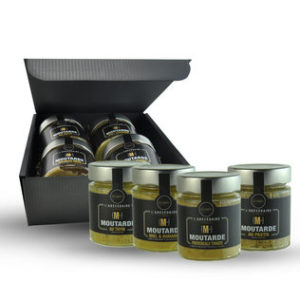 Coffret cadeau composé de quatre moutardes de Provence ABC Culinaire